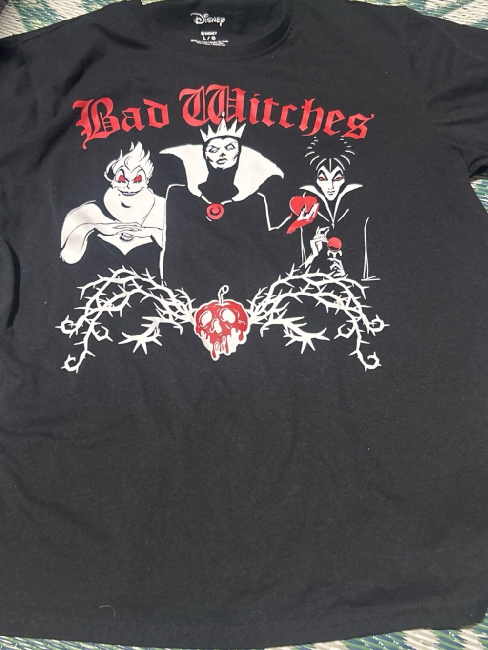 Disney Black 'Bad Witches' Villains Graphic Short Sleeve Tee